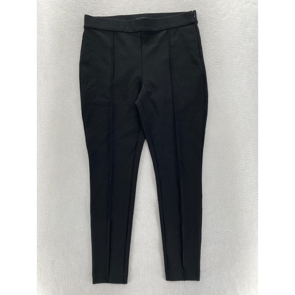LOFT Ponte Skinny Ankle Pants Women's 12 Black Stretch Nylon Blend Casual Preppy